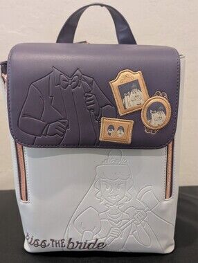 Haunted Mansion Bride Bucket Backpack | Purple & Grey | Disney Parks Exclusive